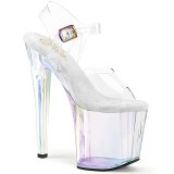 White transparent 19 cm ENCHANT-708HT Platform High Heels Shoes
