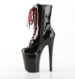 XTREME - 20 cm platform h�yh�lte boots lakk svarte