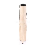 beige faux suede 20 cm FLAMINGO-1020FS pole dance ankelst�vletter