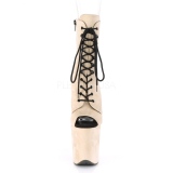 beige faux suede 20 cm FLAMINGO-1021FS pole dance ankelst�vletter