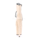 beige faux suede 20 cm FLAMINGO-1021FS pole dance ankelst�vletter
