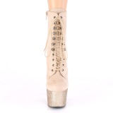 beige glitter 18 cm ADORE-1020FSMG høyhælte ankelstøvletter - pole dance støvletter