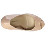beige lakk 13 cm SEXY-42 klassiske pumps sko til dame