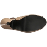 beige lakklær 11,5 cm PINUP-10 store størrelser sandaler dame