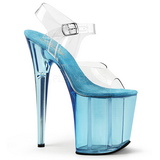 blå 20 cm FLAMINGO-808T akryl platå høyhælte sandaler