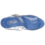 blå glitter 20 cm FLAMINGO-808LG platå høyhælte sandaler sko