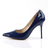 blå lakk 10 cm CLASSIQUE-20 store størrelser stilettos sko