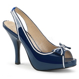 blå lakklær 11,5 cm PINUP-10 store størrelser sandaler dame