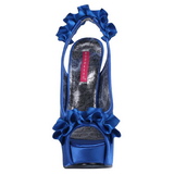 blå satin 14,5 cm Burlesque TEEZE-56 platå høyhælte sandaler sko