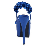 blå satin 14,5 cm Burlesque TEEZE-56 platå høyhælte sandaler sko