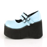 bl� vegan 11,5 cm DemoniaCult KERA-08 gothic mary jane pumps med plat�