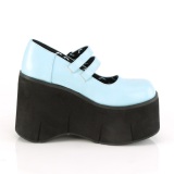 bl� vegan 11,5 cm DemoniaCult KERA-08 gothic mary jane pumps med plat�