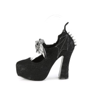 blondestoffer 13 cm DEMON-18 gothic pumps sko med skjult plat�
