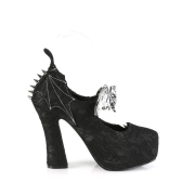 blondestoffer 13 cm DEMON-18 gothic pumps sko med skjult plat�