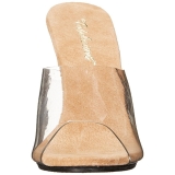 brun gjennomsiktig 11 cm CARESS-401 plateau h�yh�lte slipper sko
