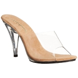 brun gjennomsiktig 11 cm CARESS-401 plateau h�yh�lte slipper sko