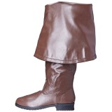 brun kunstlær 4 cm MAVERICK-2045 lårhøye støvler til menn