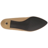 brun kunstlær 6,5 cm KITTEN-03 store størrelser pumps sko