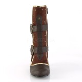 brun microfiber 7,5 cm MATEY-205 retro ankel høye støvler