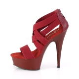 burgunder elastisk band 15 cm DELIGHT-669 pleaser sko med hæler til kvinner