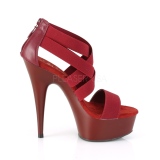 burgunder elastisk band 15 cm DELIGHT-669 pleaser sko med hæler til kvinner