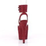 burgunder kunstlær 18 cm ADORE-791FS pleaser høye hæler med ankel stropper