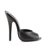 ekte l�r 15 cm DOMINA-101 h�yh�lte mules til menn