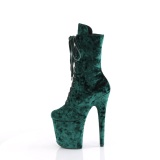 fl�yel 20 cm FLAMINGO-1045VEL gr�nne boots med stiletth�l + beskyttende t�hetter