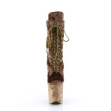 fl�yel 20 cm FLAMINGO-1045VEL khaki boots med stiletth�l + beskyttende t�hetter