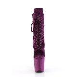 fl�yel 20 cm FLAMINGO-1045VEL lilla boots med stiletth�l + beskyttende t�hetter