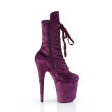fl�yel 20 cm FLAMINGO-1045VEL lilla boots med stiletth�l + beskyttende t�hetter