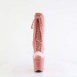 fl�yel 20 cm FLAMINGO-1045VEL rosa boots med stiletth�l + beskyttende t�hetter