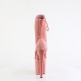 fl�yel 20 cm FLAMINGO-1045VEL rosa boots med stiletth�l + beskyttende t�hetter