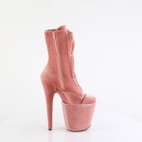 fl�yel 20 cm FLAMINGO-1045VEL rosa boots med stiletth�l + beskyttende t�hetter