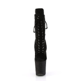 fl�yel 20 cm FLAMINGO-1045VEL svarte boots med stiletth�l + beskyttende t�hetter