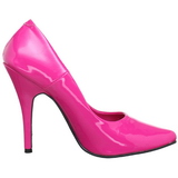fuchsia lakk 13 cm SEDUCE-420 spisse pumps med h�ye h�ler