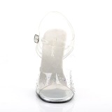 gjennomsiktig 11,5 cm GALA-08SD fest sandaler med strass steiner