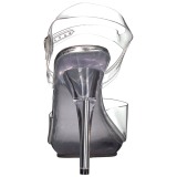 gjennomsiktig 12,5 cm POISE-508 dame sandaler med h�l