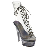 gjennomsiktig 15 cm KISS-1016C ankelst�vletter med plat�s�le til dame
