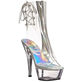 gjennomsiktig 15 cm KISS-1018C ankelst�vletter med plat�s�le til dame