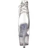gjennomsiktig 15 cm STARDANCE-1018C-7 ankelst�vletter med plat�s�le til dame
