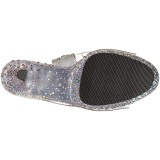 gjennomsiktig 15 cm STARDANCE-1018C-7 ankelst�vletter med plat�s�le til dame