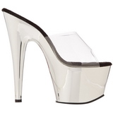 gjennomsiktig 18 cm ADORE-701 krom plat� h�ye slipper mules