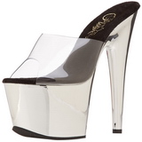 gjennomsiktig 18 cm ADORE-701 krom plat� h�ye slipper mules