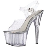 gjennomsiktig 18 cm ADORE-708MMG glitter plat� h�ye h�ler dame