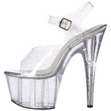 gjennomsiktig 18 cm ADORE-708MMG glitter plat� h�ye h�ler dame