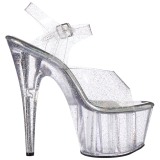 gjennomsiktig 18 cm ADORE-708MMG glitter plat� h�ye h�ler dame