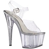 gjennomsiktig 18 cm ADORE-708MMG glitter plat� h�ye h�ler dame