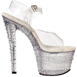 gjennomsiktig 18 cm STARDANCE-708 strass plat� h�ye h�ler