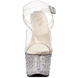 gjennomsiktig 18 cm STARDANCE-708 strass plat� h�ye h�ler
